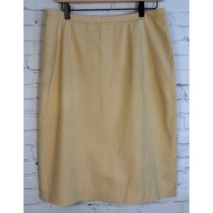 Brooks Brothers Tan Beige Cotton Blend Pencil Skirt Italian Fabric Size 10